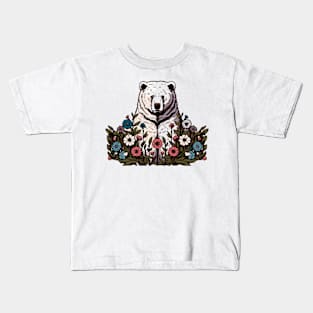 Bear in flowers Kids T-Shirt